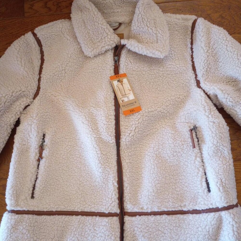 BEARPAW Women’s Size Plus XXL Moto Faux Shearling Zip Winter Jacket NWT - Picture 5 of 5